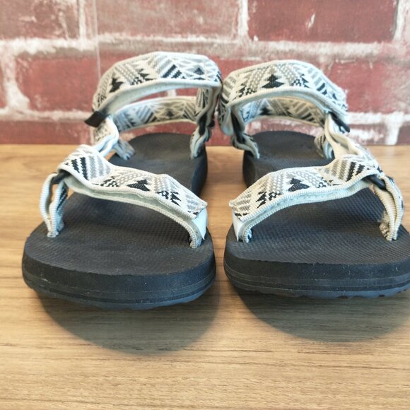 Teva Sandals Womens Size 7 Original Universal Off White Black Grey Adjustable - Picture 4 of 6